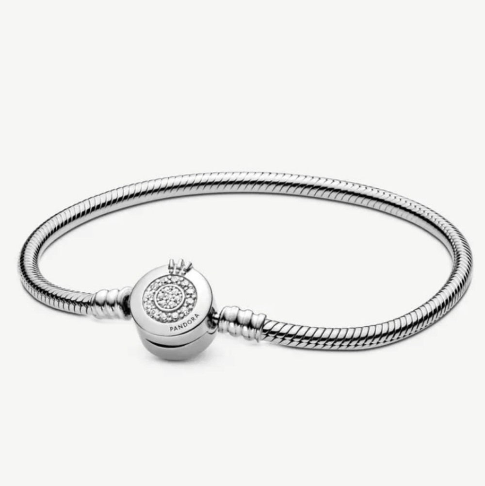 Pandora Moments Sparkling Crown O Snake Chain Bracelet